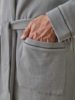 Best Robe de chambre en maille nid d'abeille Homme Veste D'Intérieur Et Robe De Chambre