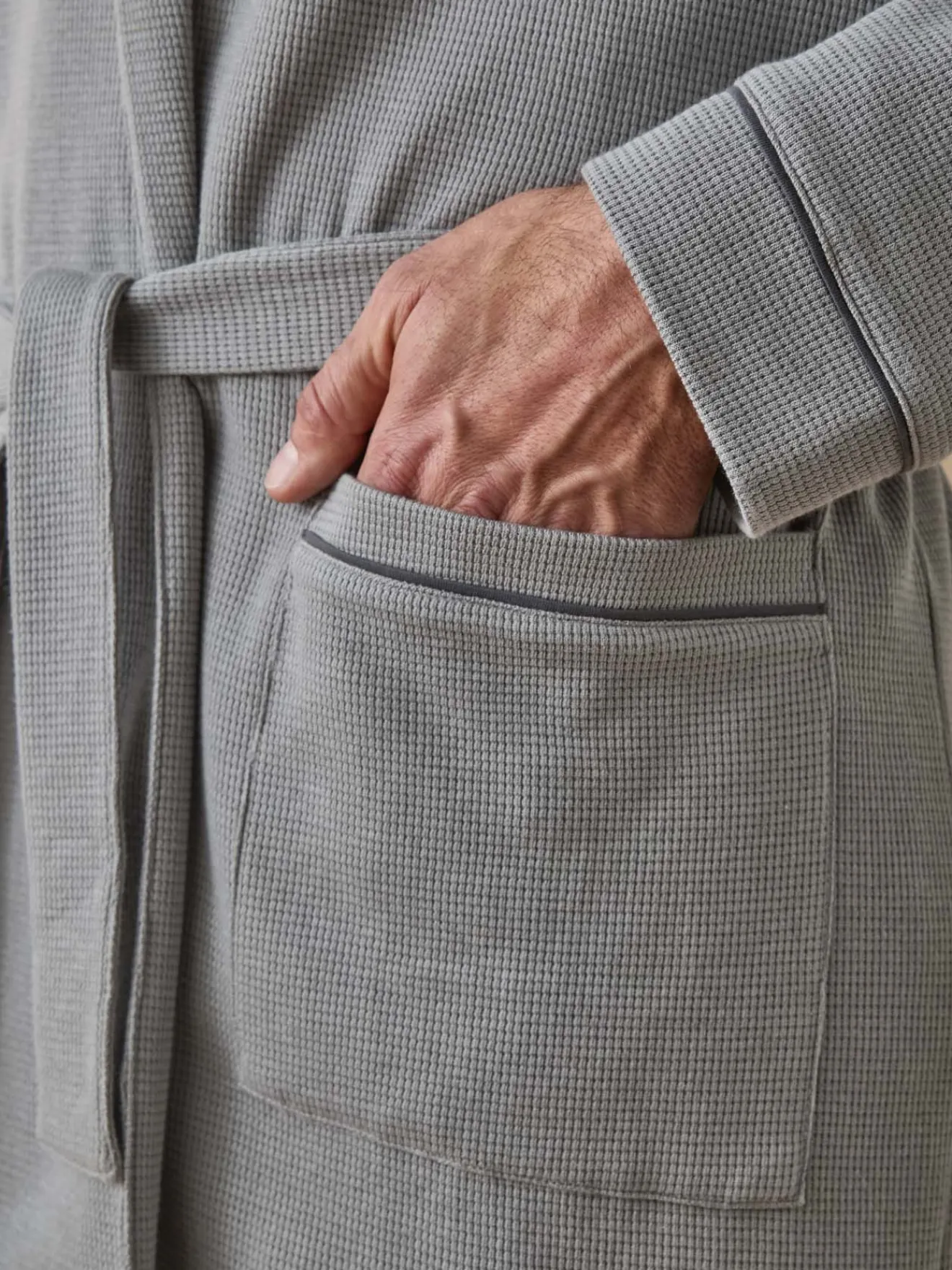 Best Robe de chambre en maille nid d'abeille Homme Veste D'Intérieur Et Robe De Chambre