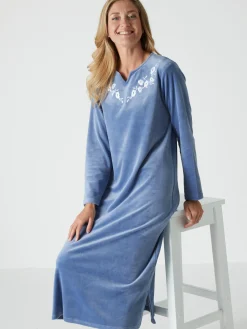 Outlet Robe d'hôtesse en maille velours Peignoir, Robe De Chambre