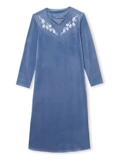 Outlet Robe d'hôtesse en maille velours Peignoir, Robe De Chambre