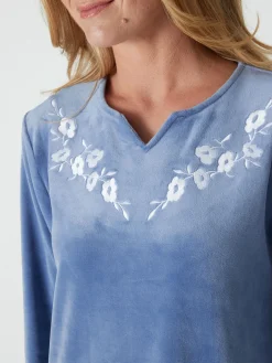 Outlet Robe d'hôtesse en maille velours Peignoir, Robe De Chambre