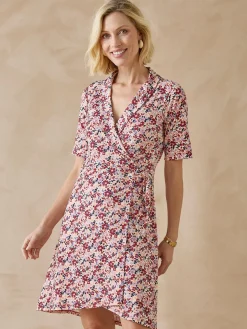 Sale Robe effet portefeuille en maille Femme Robe