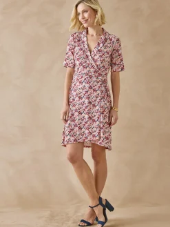 Sale Robe effet portefeuille en maille Femme Robe