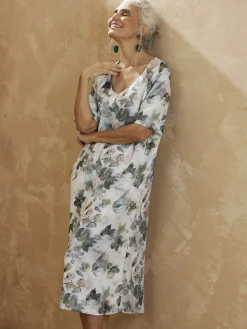 Clearance Robe effet satiné manches larges Femme Robe