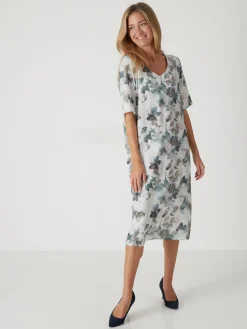 Clearance Robe effet satiné manches larges Femme Robe