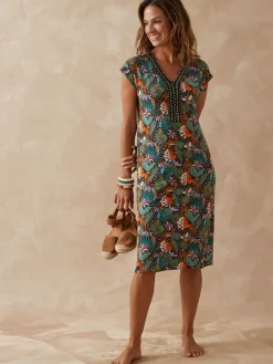 Discount Robe en maille avec perles fantaisie Femme Robe