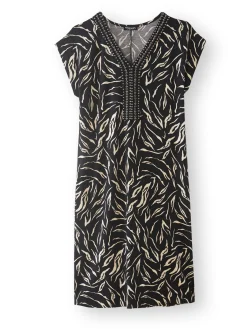 New Robe en maille avec perles fantaisie Femme Robe