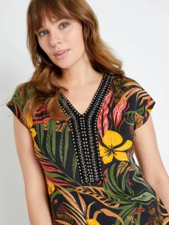 Online Robe en maille avec perles fantaisie Femme Robe