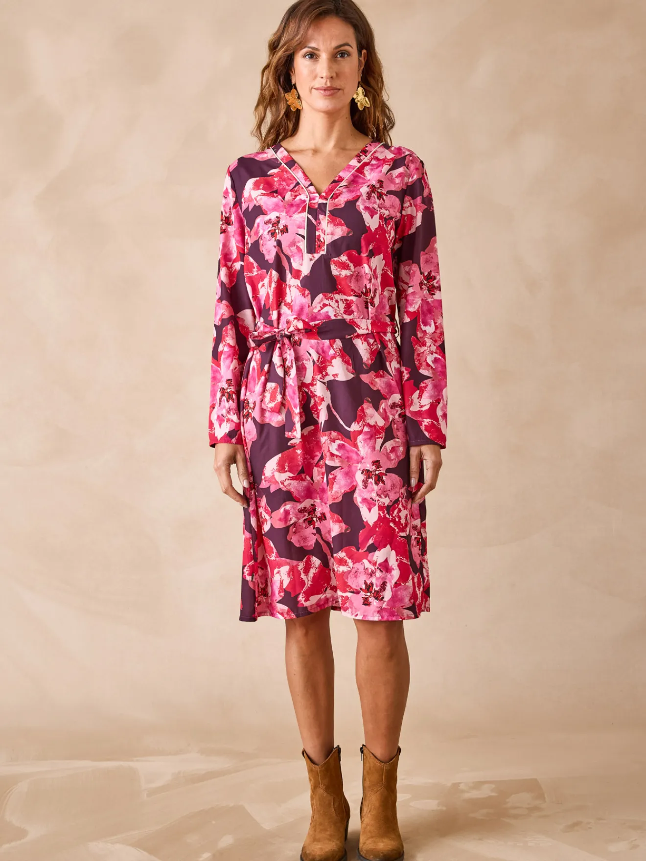 New Robe en maille crêpe Femme Robe