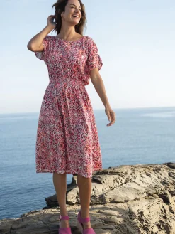 Online Robe encolure bateau en maille fluide Femme Robe