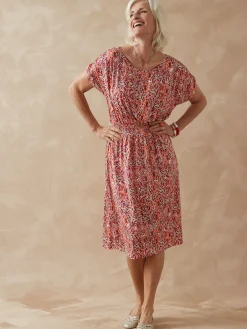 Online Robe encolure bateau en maille fluide Femme Robe