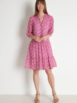 New Robe fluide à volants Femme Robe