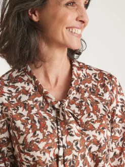 New Robe élégante en maille col lavallière Femme Robe