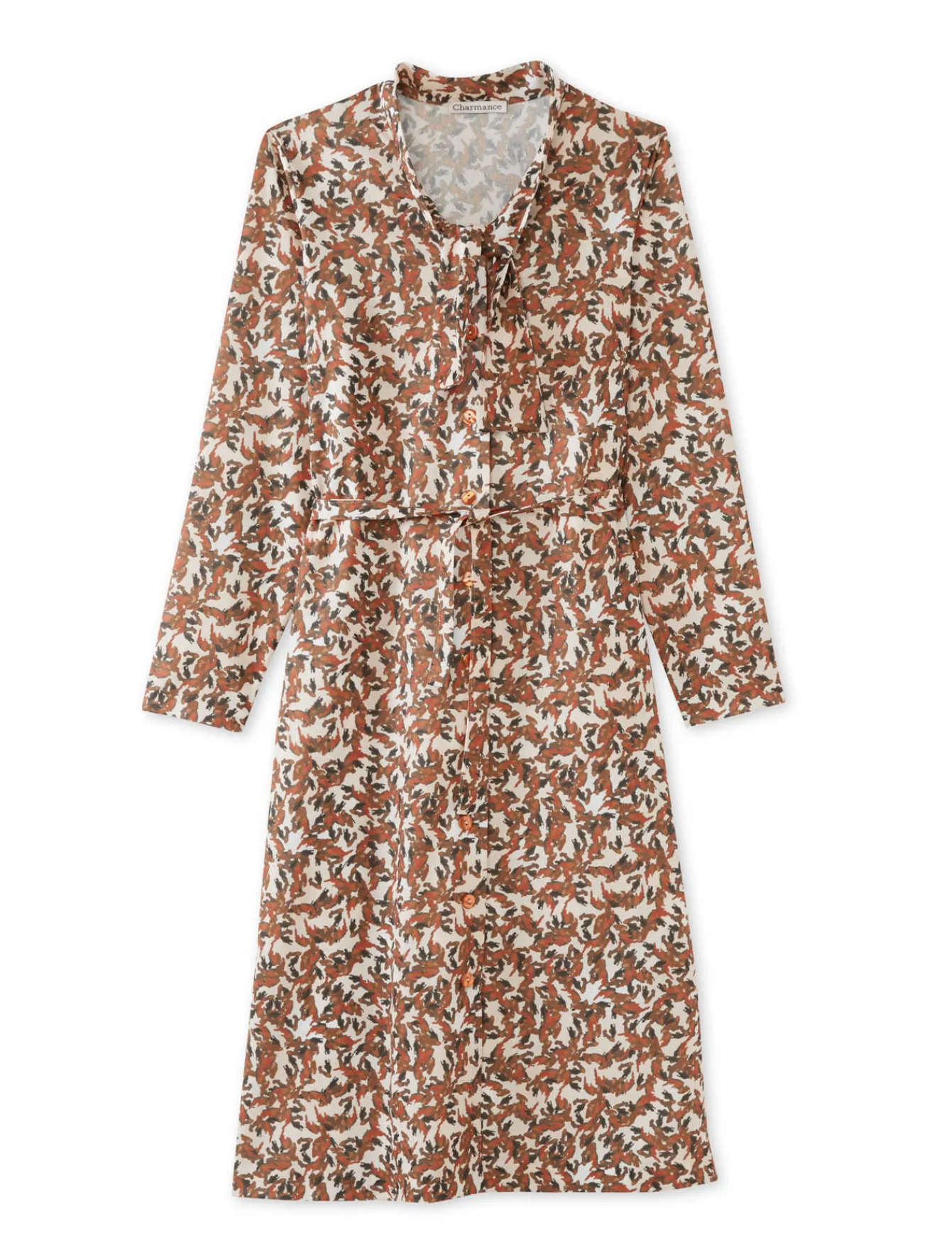 New Robe élégante en maille col lavallière Femme Robe