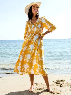 Outlet Robe longue à smocks Femme Robe