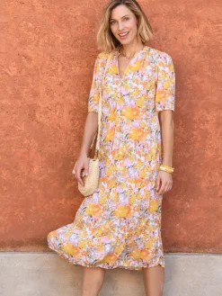 Online Robe longue à volants Femme Robe