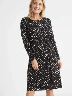 New Robe maille fluide drapé fantaisie Femme Robe