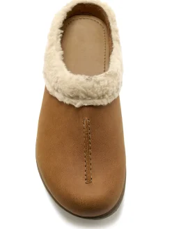 Hot Sabos cuir velours semelle amovible Femme Mules