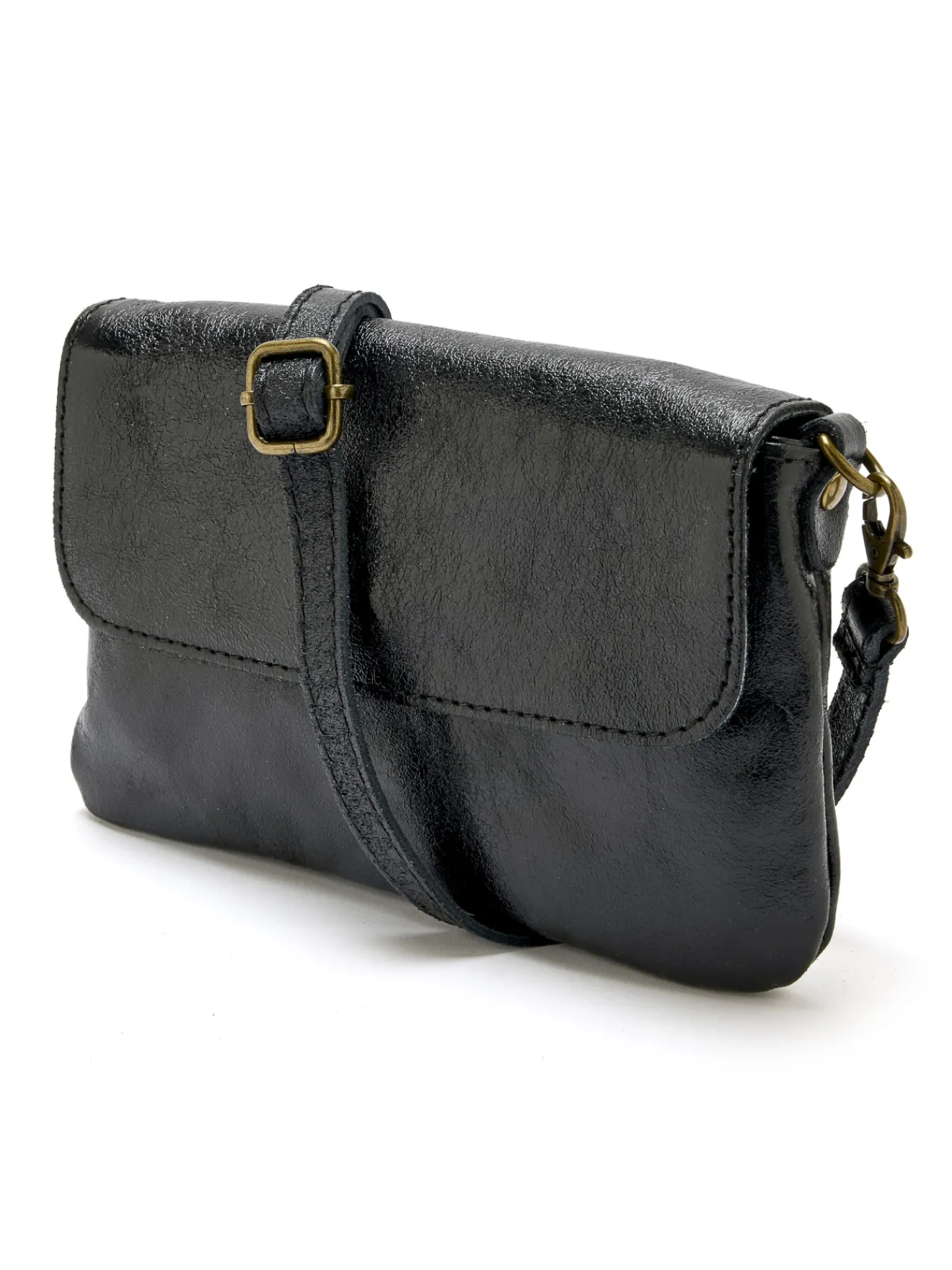 Sale Sac pochette en cuir à bandoulière Femme Accessoires Et Bijoux