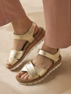 Discount Sandales à scratch aérosemelle amovible Femme Sandales