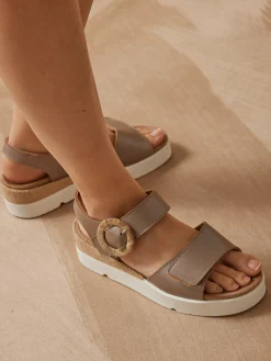 Hot Sandales à scratch aérosemelle amovible Femme Sandales