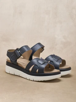 Online Sandales à scratch avec boucle fantaisie Femme Sandales