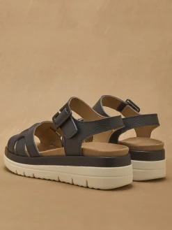 Online Sandales à scratch avec boucle fantaisie Femme Sandales