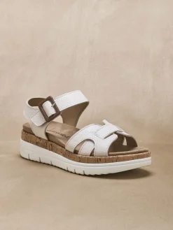 Sale Sandales à scratch semelle amovible Femme Sandales