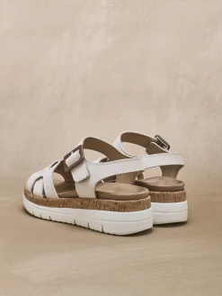 Sale Sandales à scratch semelle amovible Femme Sandales