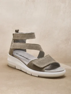 Hot Sandales à scratchs aérosemelle amovible Femme Sandales