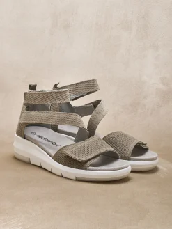 Hot Sandales à scratchs aérosemelle amovible Femme Sandales