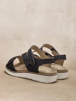 Outlet Sandales à scratchs ouverture totale Femme Sandales