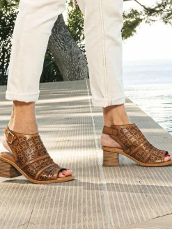 Clearance Sandales ajourées en cuir Femme Sandales