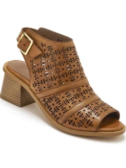 Clearance Sandales ajourées en cuir Femme Sandales