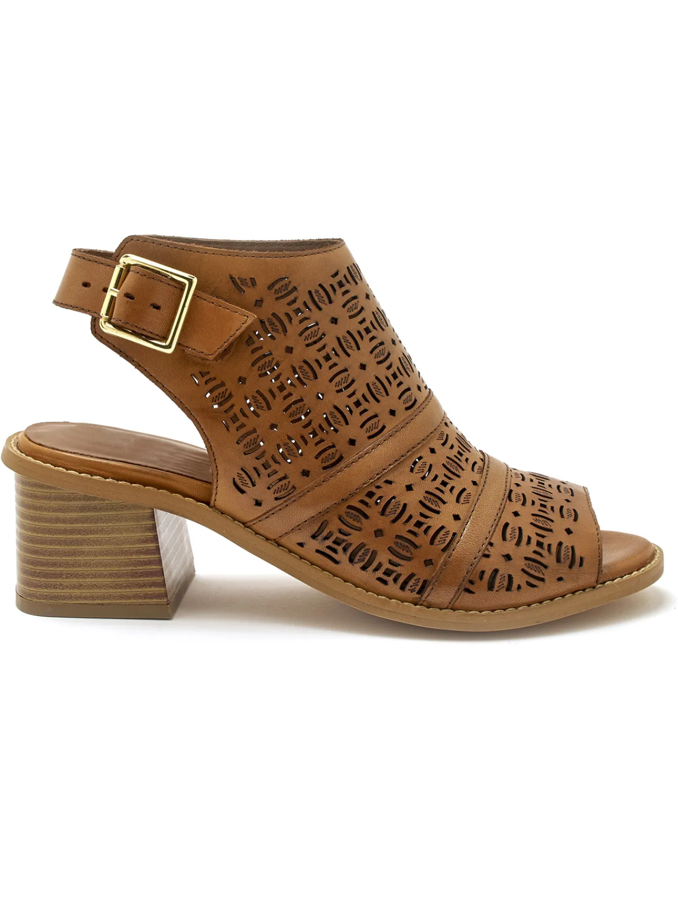 Clearance Sandales ajourées en cuir Femme Sandales