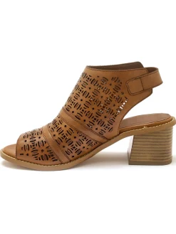 Clearance Sandales ajourées en cuir Femme Sandales