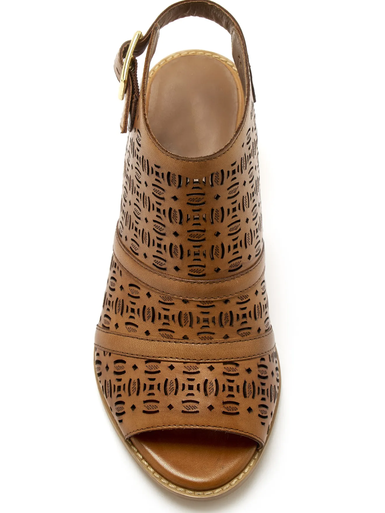 Clearance Sandales ajourées en cuir Femme Sandales