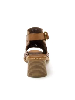 Clearance Sandales ajourées en cuir Femme Sandales