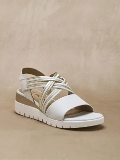 Clearance Sandales brides croisées à scratch Femme Sandales