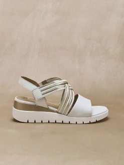 Clearance Sandales brides croisées à scratch Femme Sandales