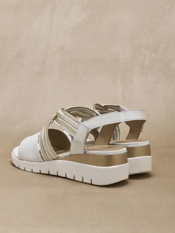 Clearance Sandales brides croisées à scratch Femme Sandales