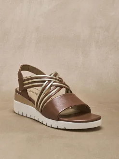 Sale Sandales brides croisées à scratch Femme Sandales