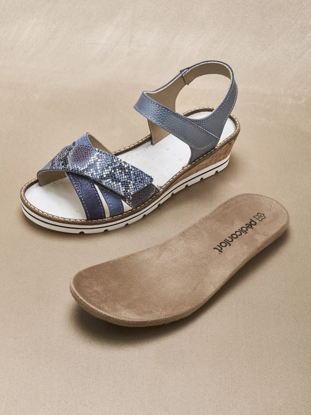 Best Sandales compensées double scratch Femme Sandales