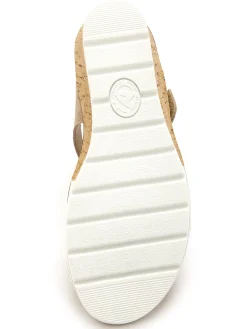 Sandales compensées double scratch Femme Sandales