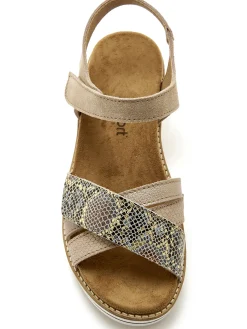 Sandales compensées double scratch Femme Sandales