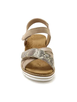 Sandales compensées double scratch Femme Sandales