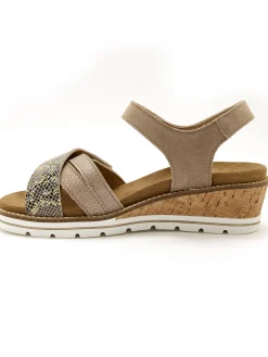 Sandales compensées double scratch Femme Sandales