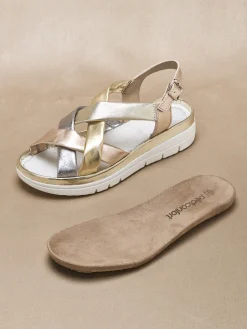 Clearance Sandales compensées semelle amovible Femme Sandales