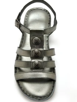 New Sandales cuir à cabochon métal Femme Sandales