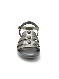 New Sandales cuir à cabochon métal Femme Sandales